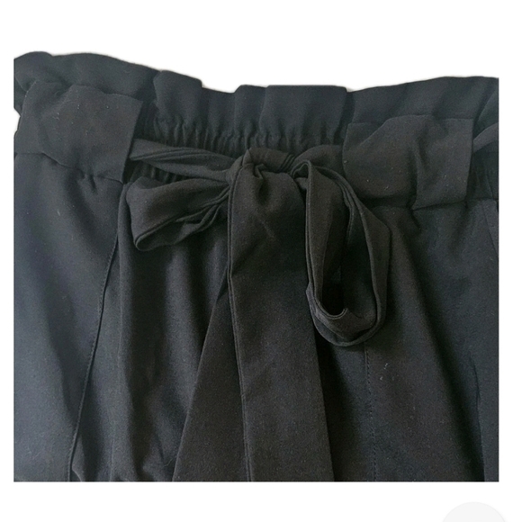 Grace Karin Women's High Waisted Paperbag Pants Tie Belt Pockets Slim Fit Size M - Picture 3 of 6